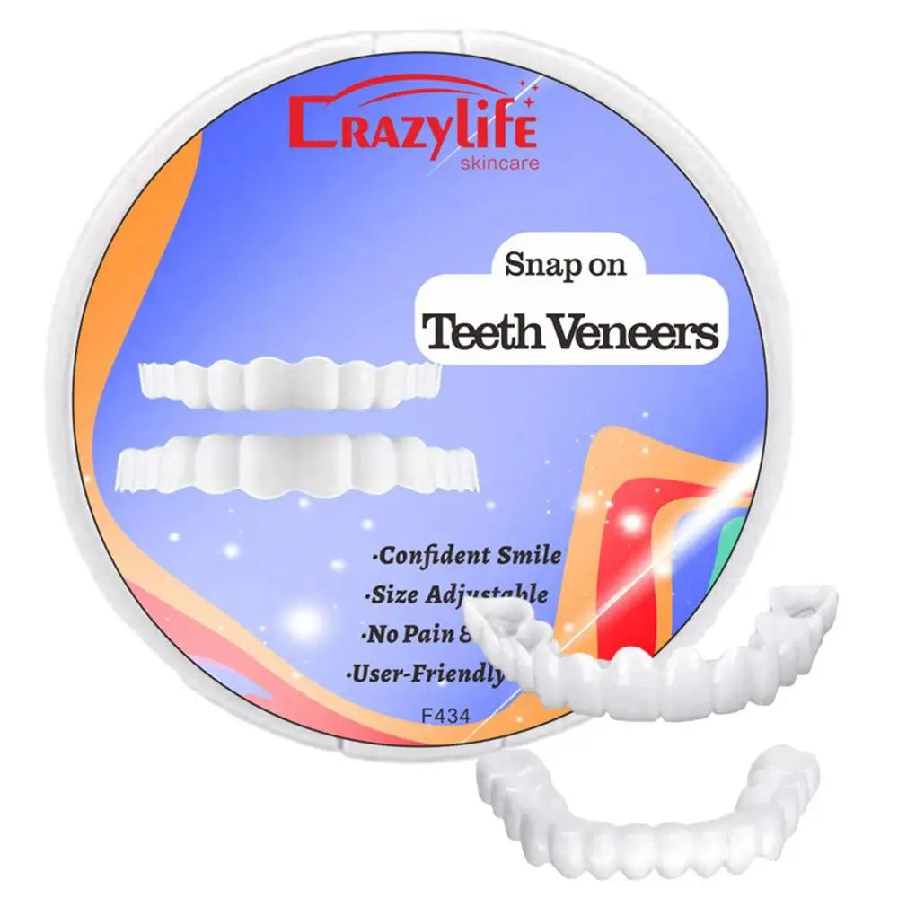 1 Set Teeth Veneers Tooth Cover Dentures Dental Veneers SnapOn Cover The Teeth Fake Tooth Instant Confidence Smile Temporary