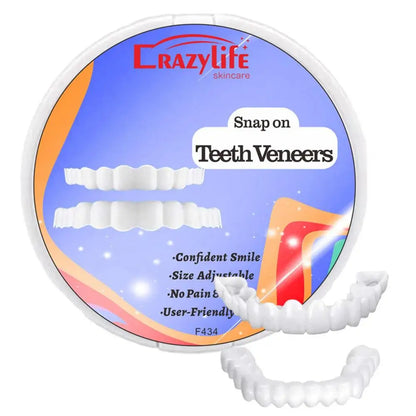 1 Set Teeth Veneers Tooth Cover Dentures Dental Veneers SnapOn Cover The Teeth Fake Tooth Instant Confidence Smile Temporary