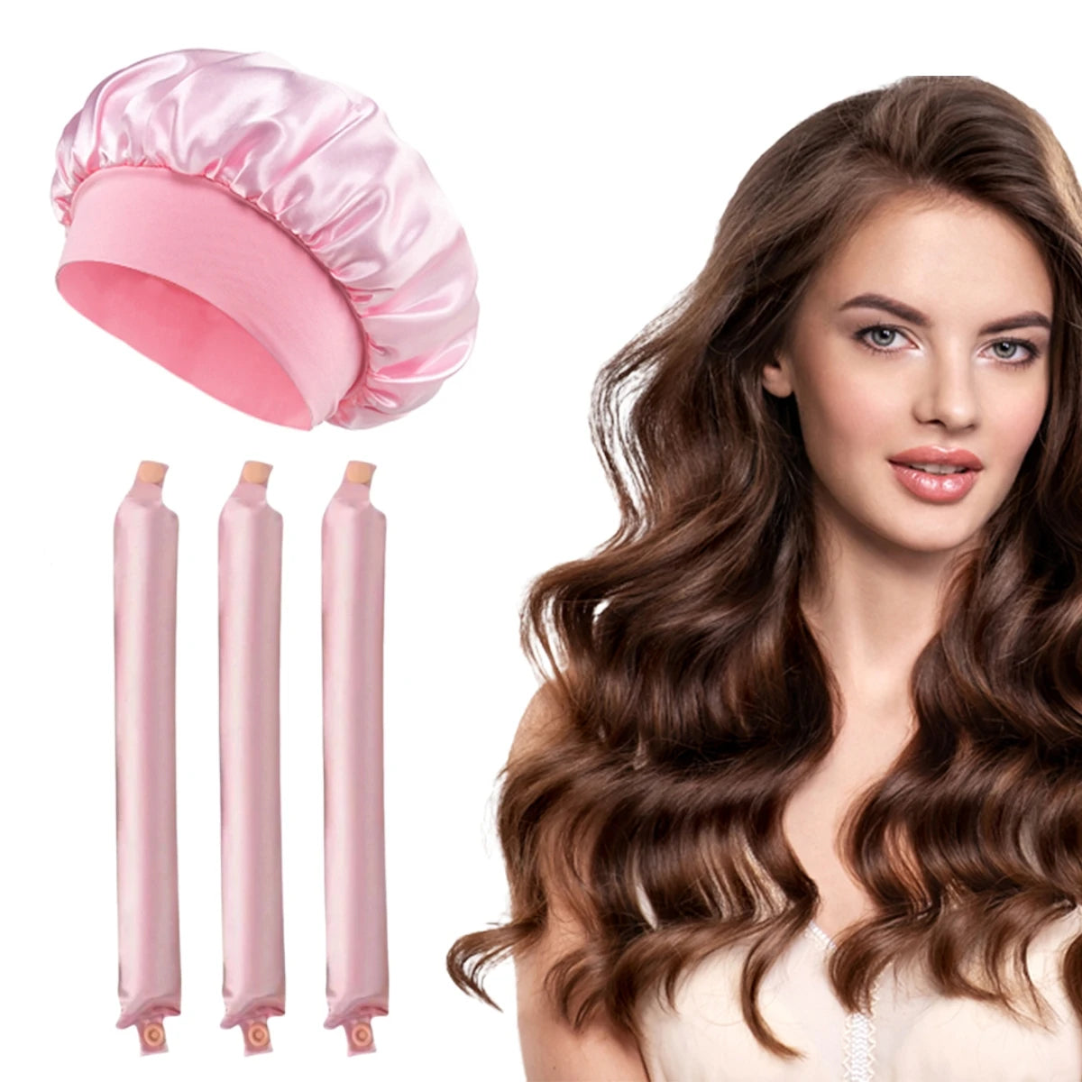 Heatless Curling Rod Headband Soft Hair Curler No Heat Hair Rollers Lazy Curls Sleeping Flexi Rods with Bonnet Styling Tools