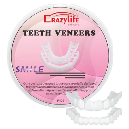 1 Set Teeth Veneers Tooth Cover Dentures Dental Veneers SnapOn Cover The Teeth Fake Tooth Instant Confidence Smile Temporary