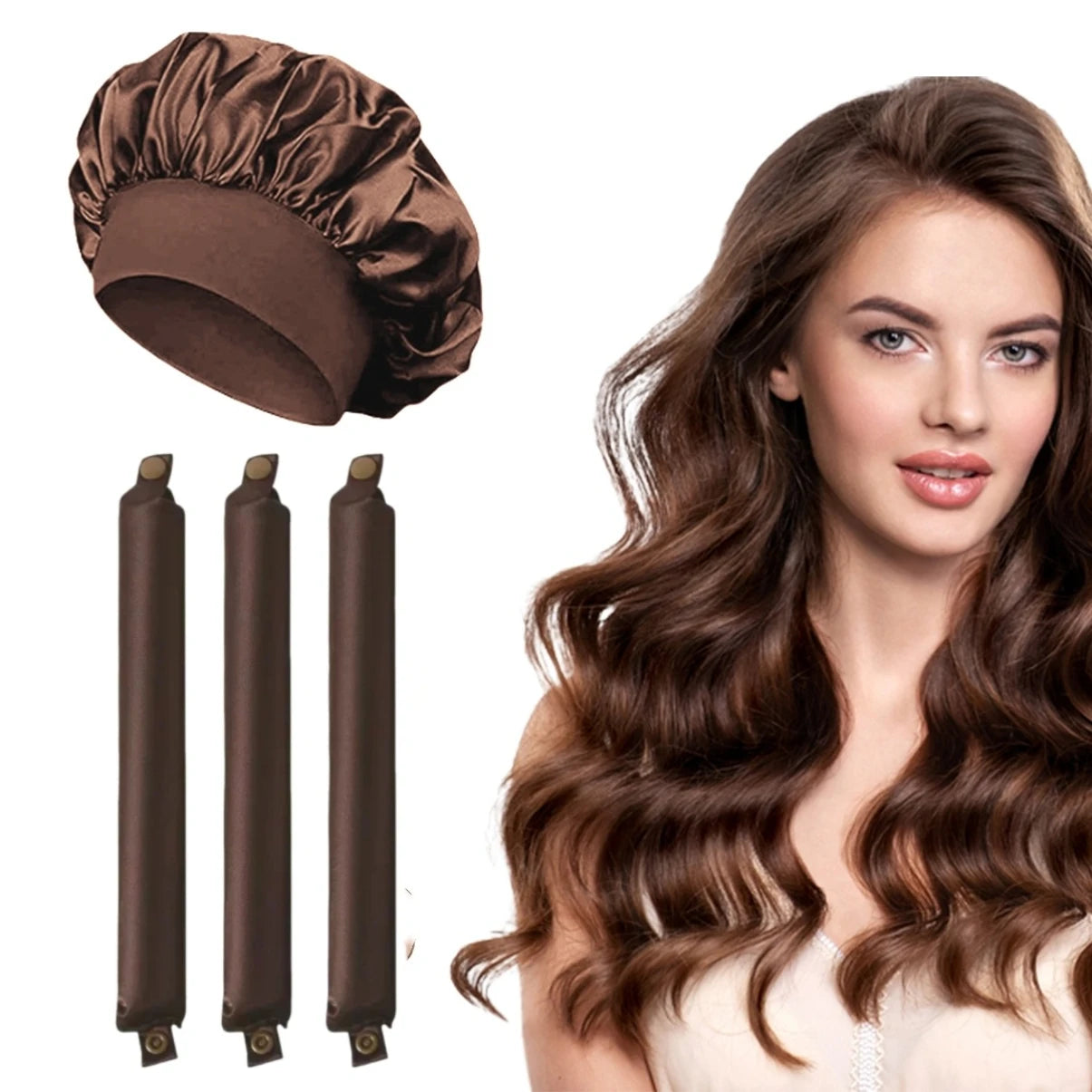 Heatless Curling Rod Headband Soft Hair Curler No Heat Hair Rollers Lazy Curls Sleeping Flexi Rods with Bonnet Styling Tools