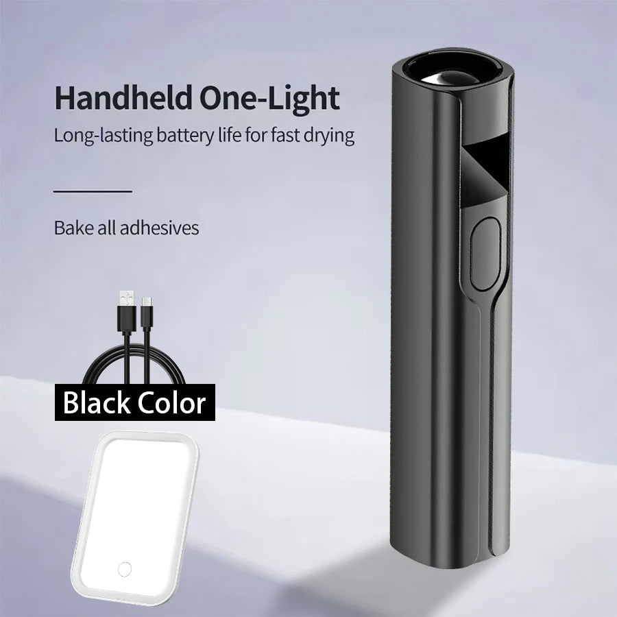 Portable Handheld UV Light for Gel Nails Mini UV Light for Gel Nails Cordless Rechargeable Mini Nail Lamp for Fast Curing Gel