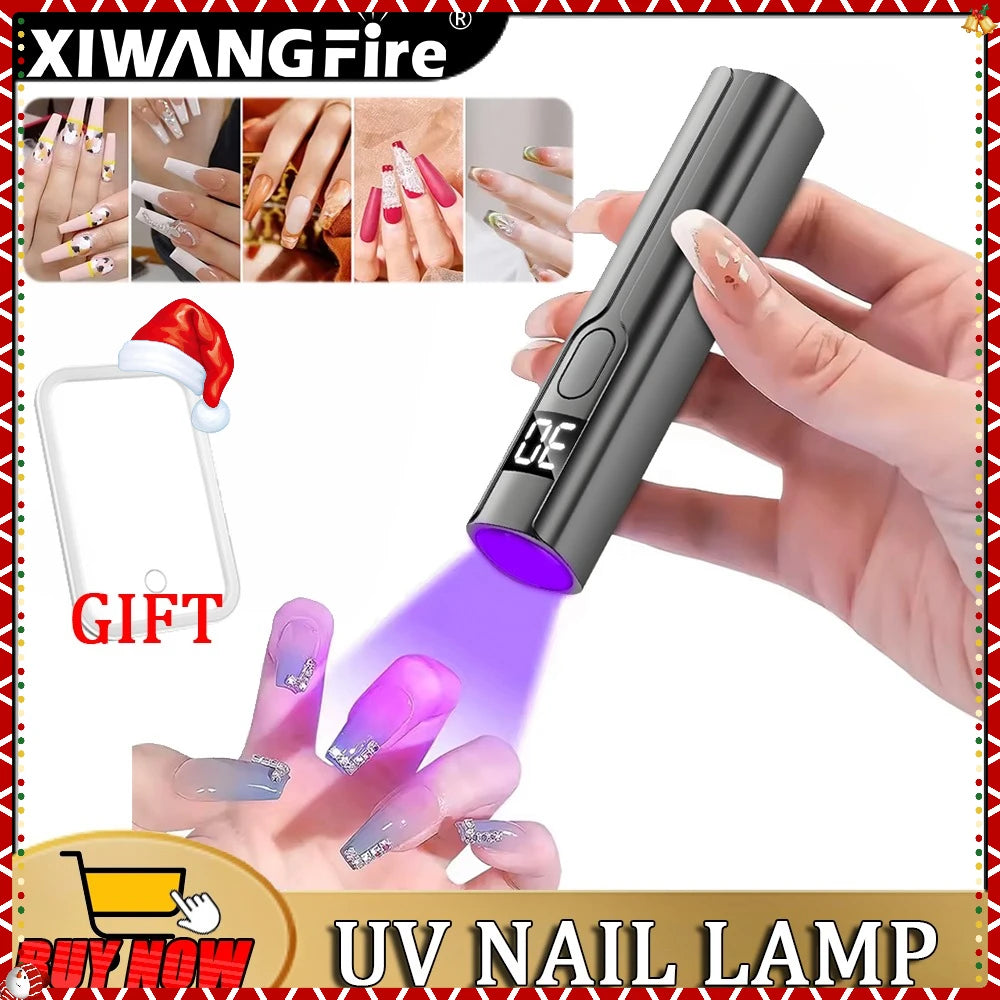Portable Handheld UV Light for Gel Nails Mini UV Light for Gel Nails Cordless Rechargeable Mini Nail Lamp for Fast Curing Gel