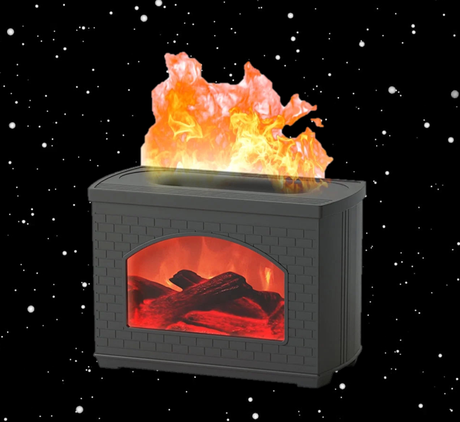 Flame Oil Diffuser, 270Ml Cool Mist Humidifier Diffuser,Sleep Relax for Outdoor Bedroom Living Roomï¼Fireplace Air Diffuser