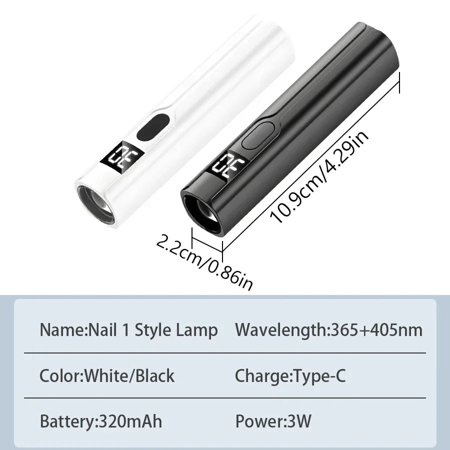 Portable Handheld UV Light for Gel Nails Mini UV Light for Gel Nails Cordless Rechargeable Mini Nail Lamp for Fast Curing Gel