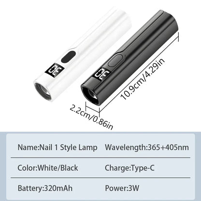 Portable Handheld UV Light for Gel Nails Mini UV Light for Gel Nails Cordless Rechargeable Mini Nail Lamp for Fast Curing Gel